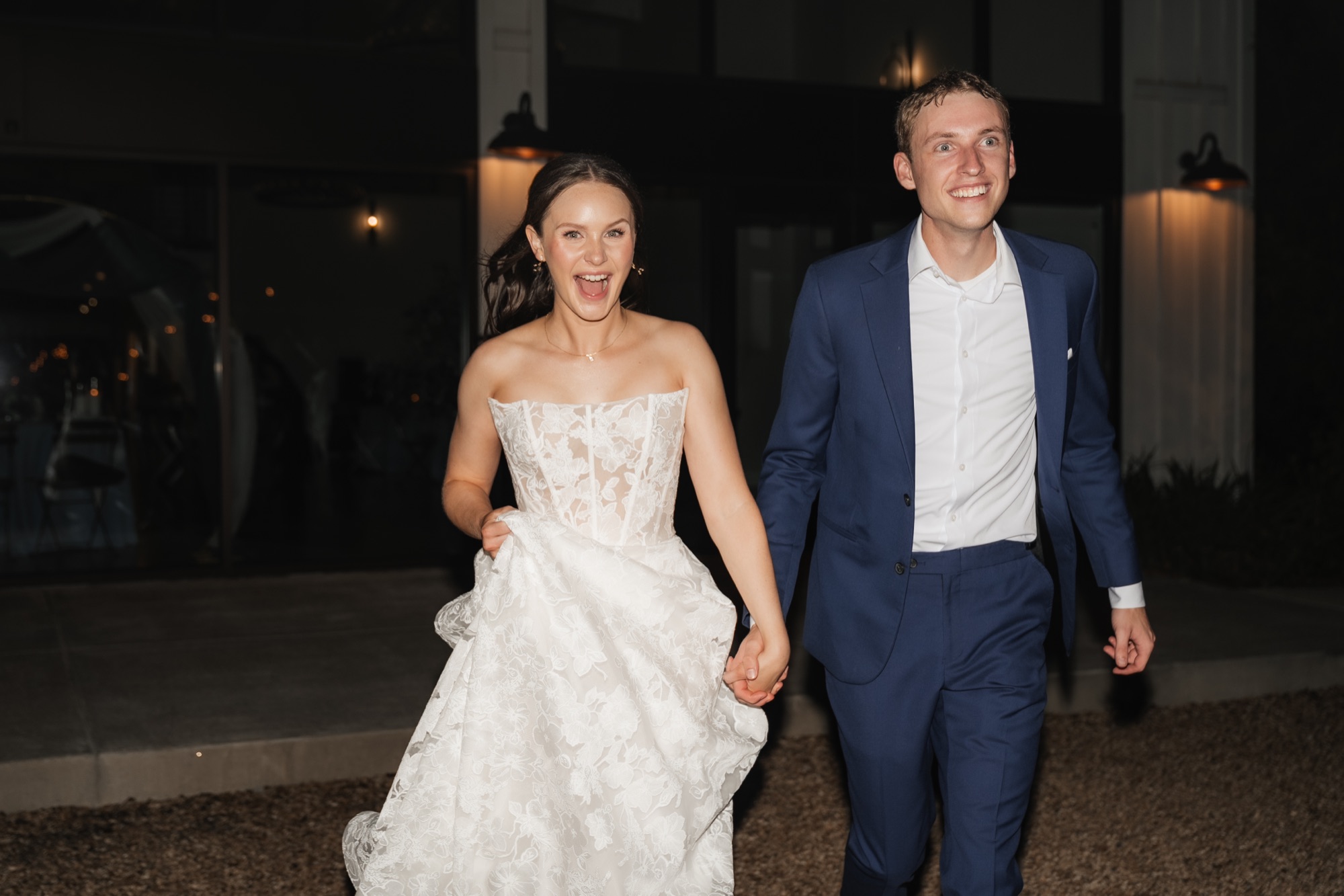 Katie and Zach's joyful night exit