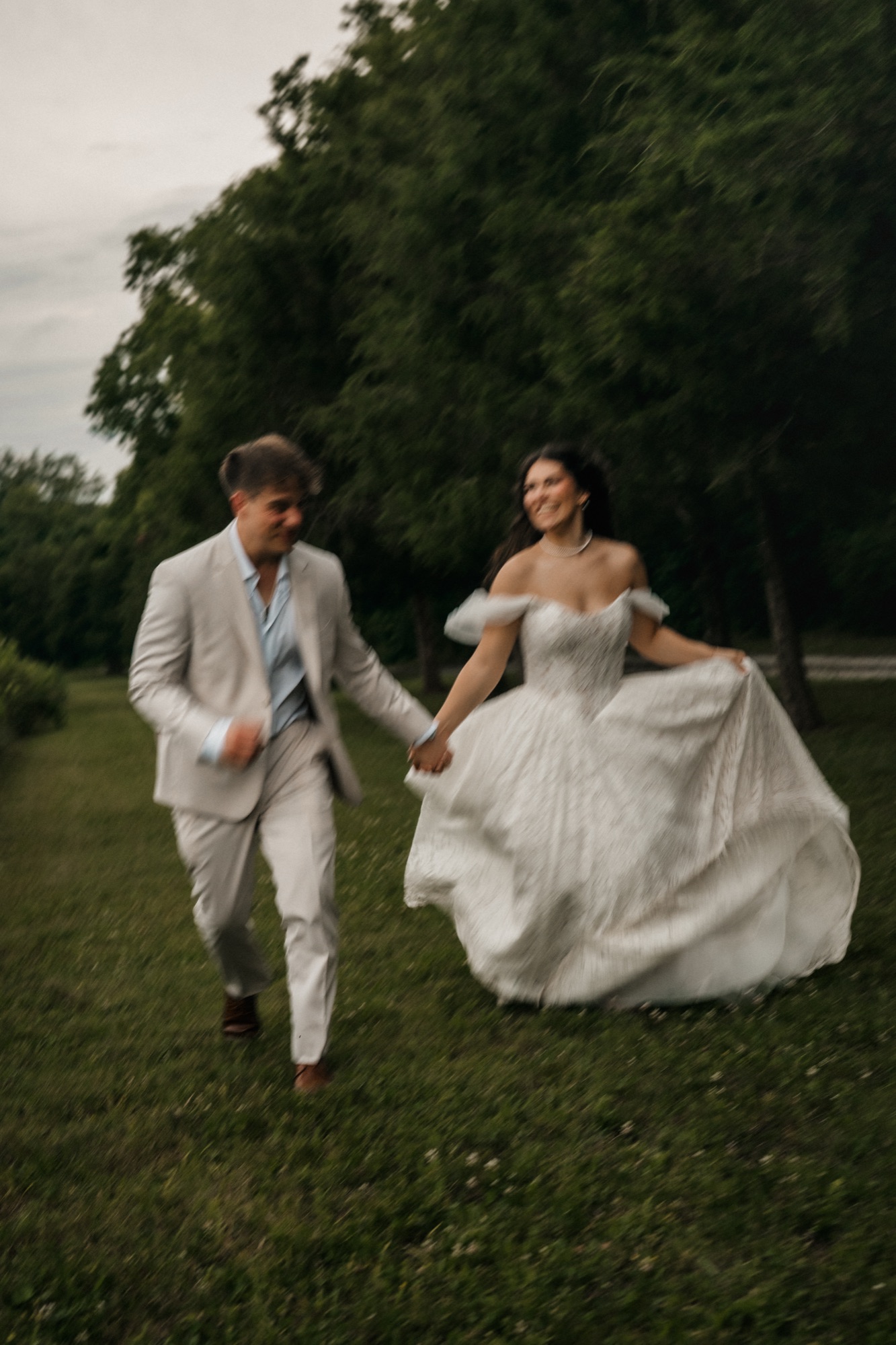 Romantic bride and groom portrait